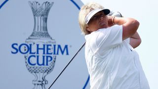 Laura Davies during a practice round before the 2009 Solheim Cup at Rich Harvest Farms
