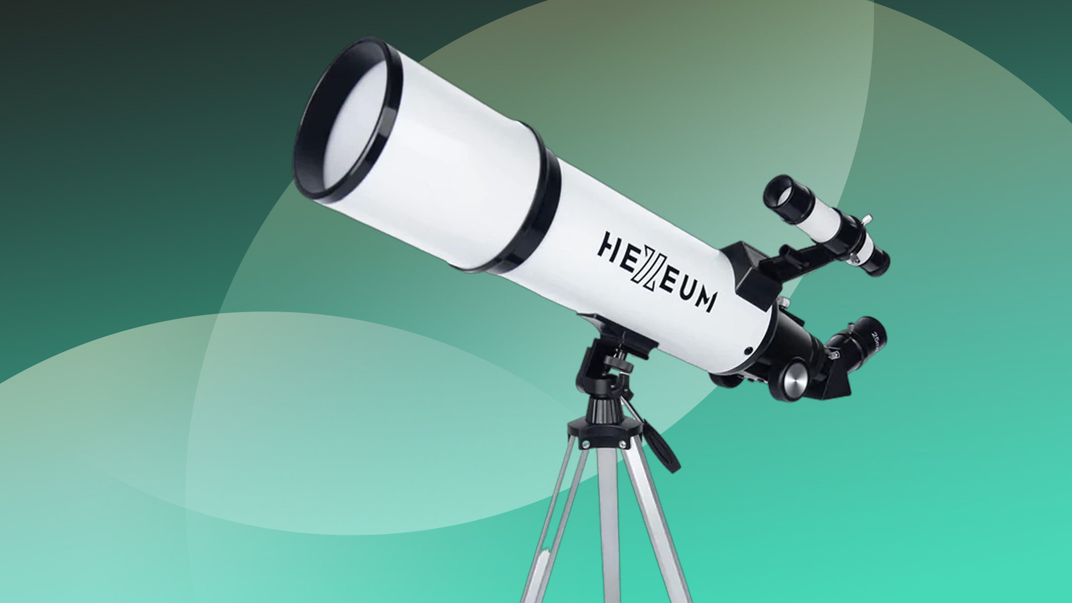 Hexeum telescope on a green background