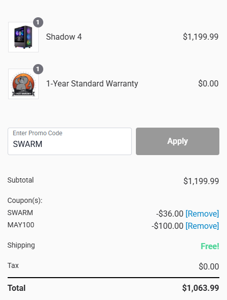 Skytech Gaming Checkout Coupon Codes Applied