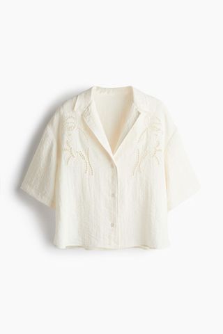 Eyelet Embroidered Beach Shirt