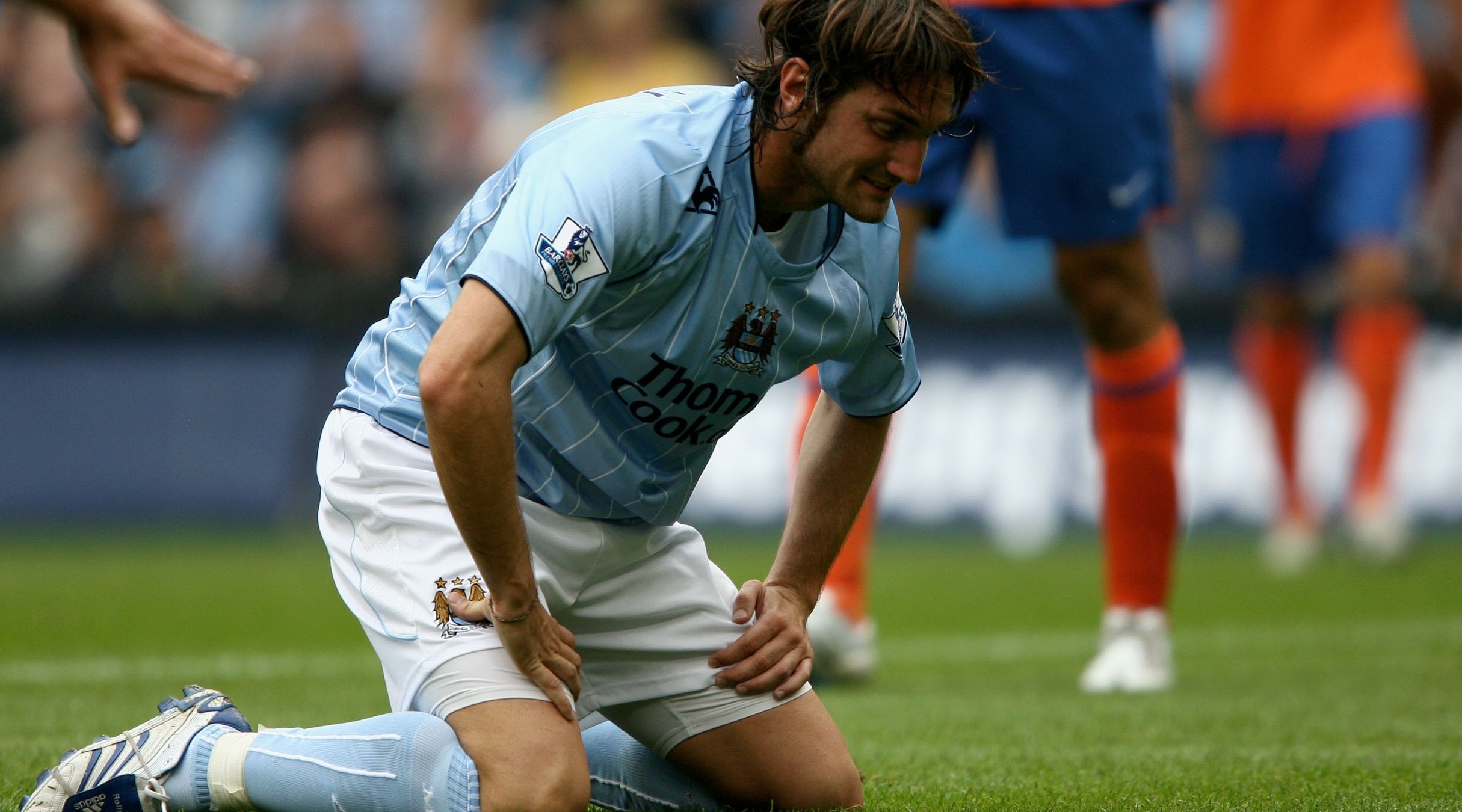 MANCHESTER, ENGLAND - AUGUST 4: Rolando Bianchi of Manchester City shows his dejection during the friendly match between Manchester City and Valencia at the City of Manchester stadium on August 4, 2007 in Manchester, England. (Photo by Clive Brunskill/Getty Images)