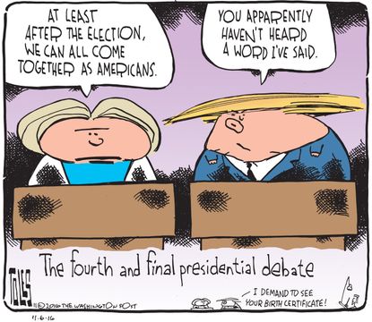 Political cartoon U.S. post-election American unity