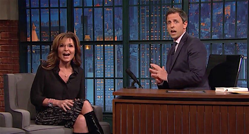 Sarah Palin and Seth Meyers discuss Syrian refugees