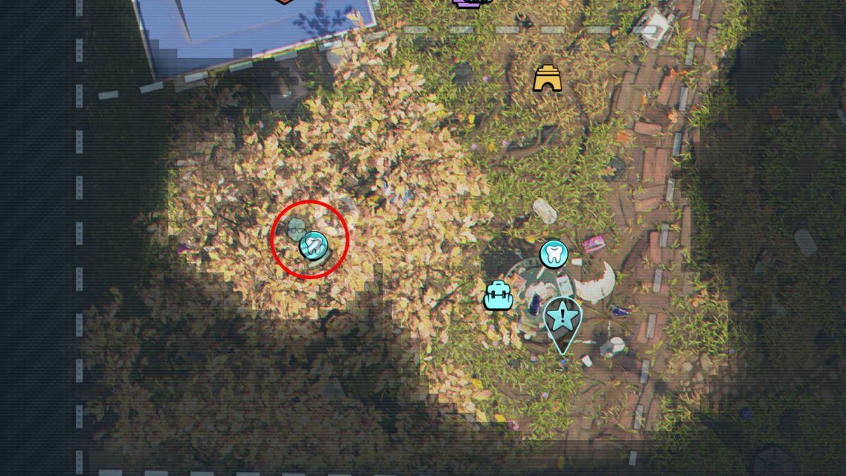 Grounded 2 Milk Molar locations: A map highlighting the location of a Milk Molar next to a tree in the Entrance region.