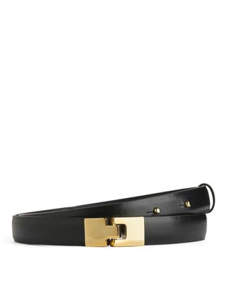 Buckle Leather Belt - Black - Arket Gb