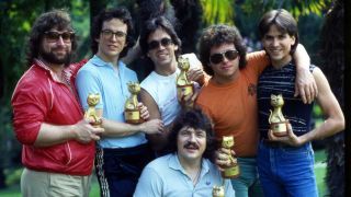 Toto in 1982 holding award statuettes