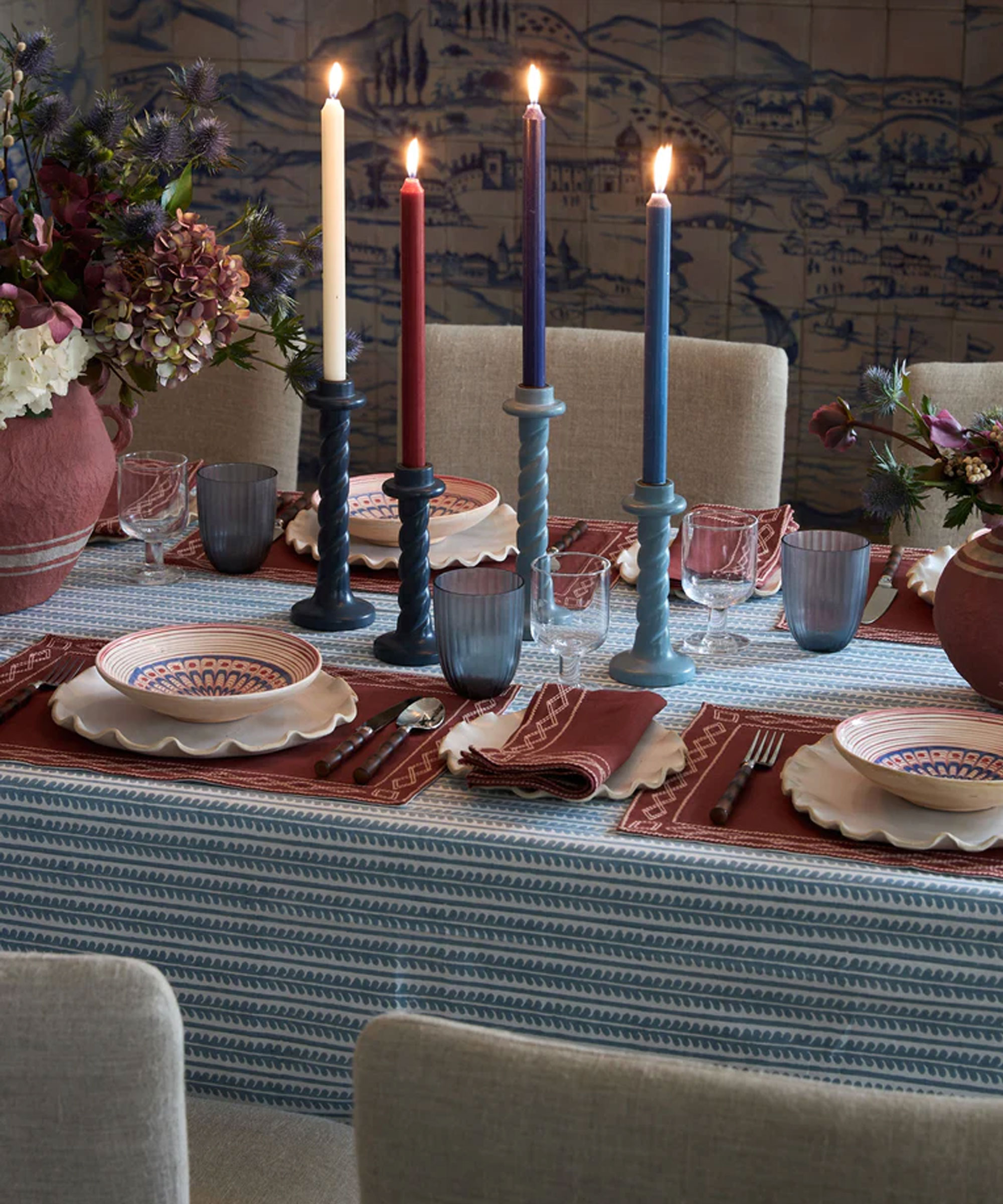 Colorful Thanksgiving table