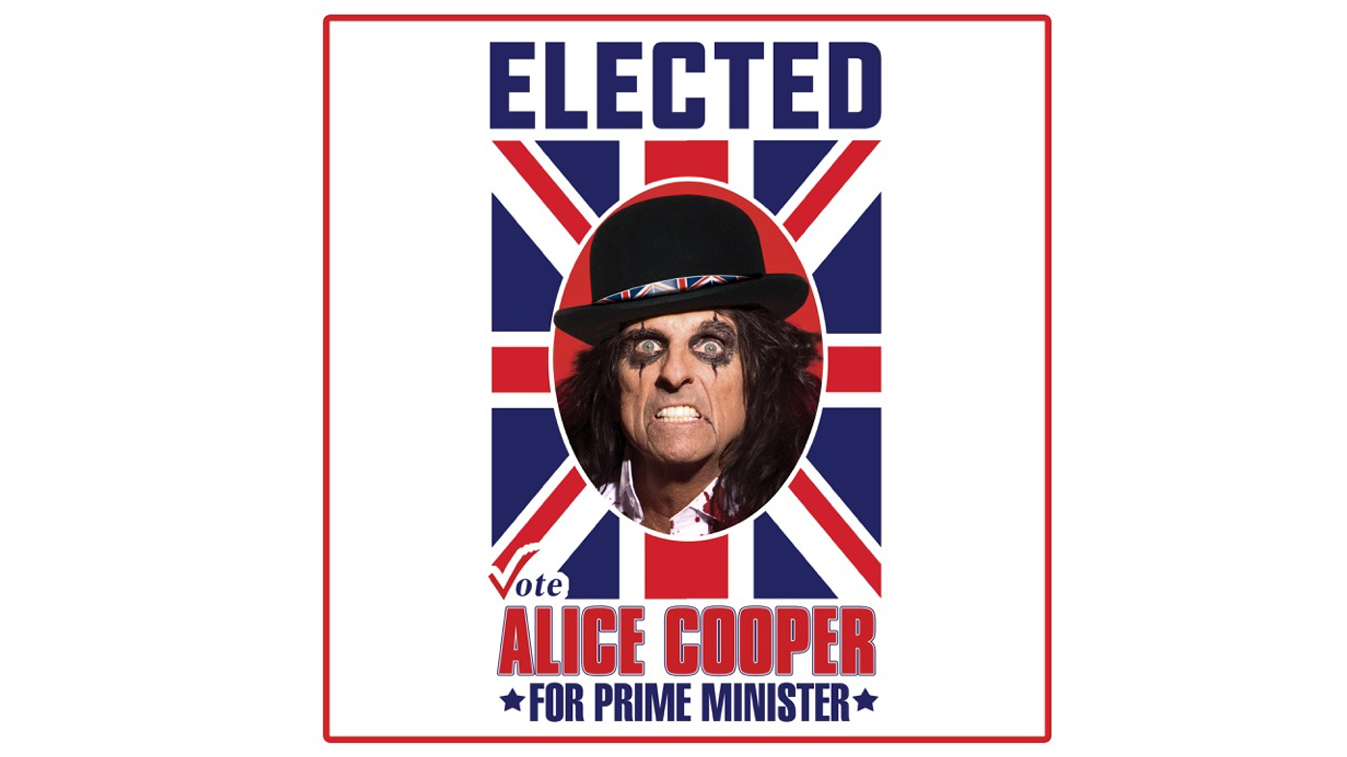 A poster advertising Alice Cooper for Prime Minister