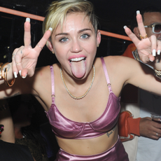 Miley Cyrus attends Miley Cyrus' Official Album Release Party for "Bangerz" at The General on October 8, 2013 in New York City.