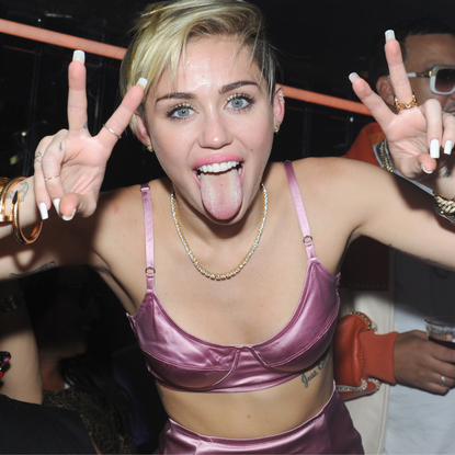 Miley Cyrus attends Miley Cyrus' Official Album Release Party for "Bangerz" at The General on October 8, 2013 in New York City.