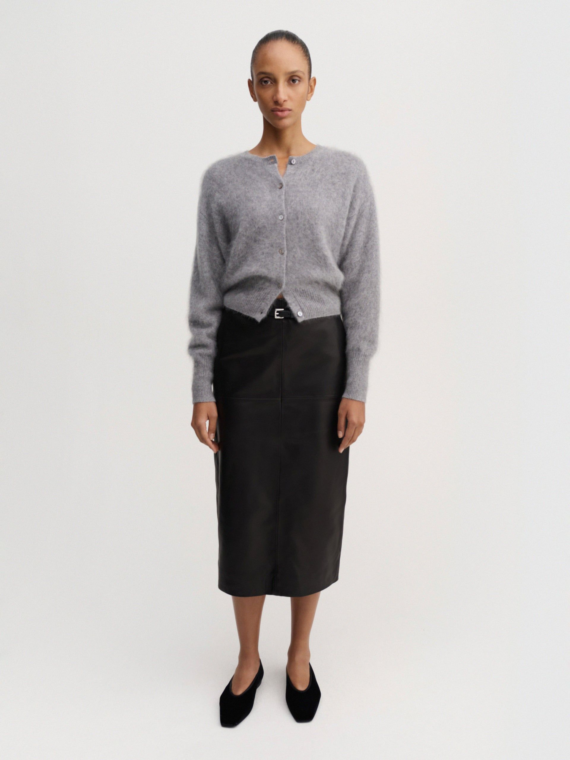 Coco Brushed Cardigan, Grey - Xs