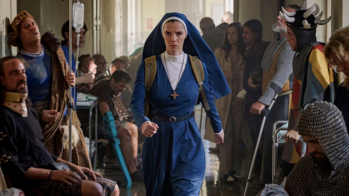 Betty Gilpin in Mrs. Davis.