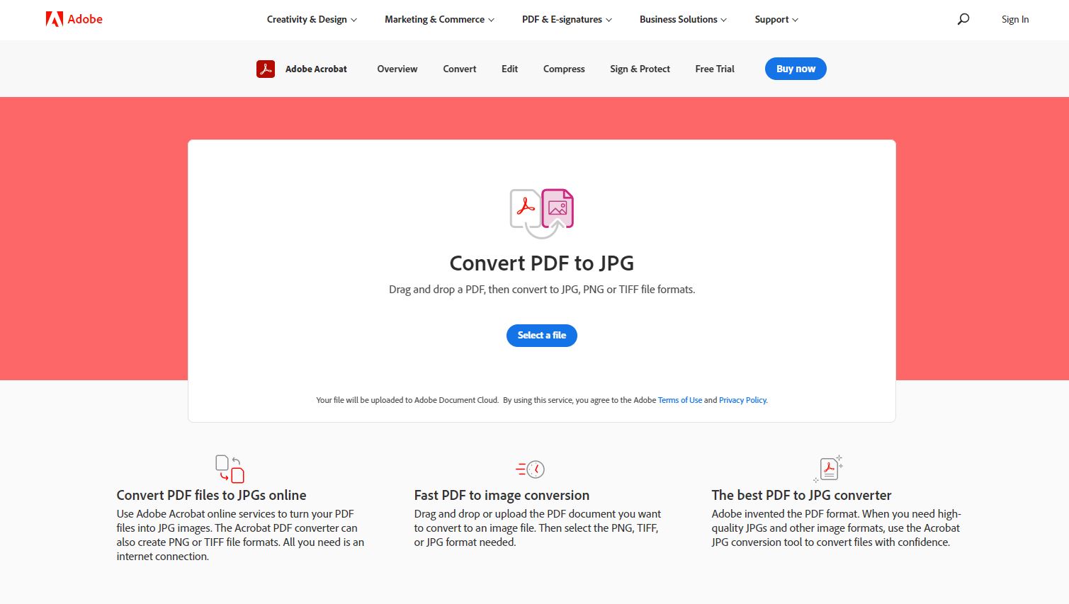 Как конвертировать файлы PDF в файлы JPG - посетите сайт преобразования Adobe