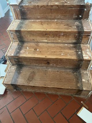 Stairs with carpet removed