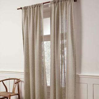 Beige curtain panel made of linen