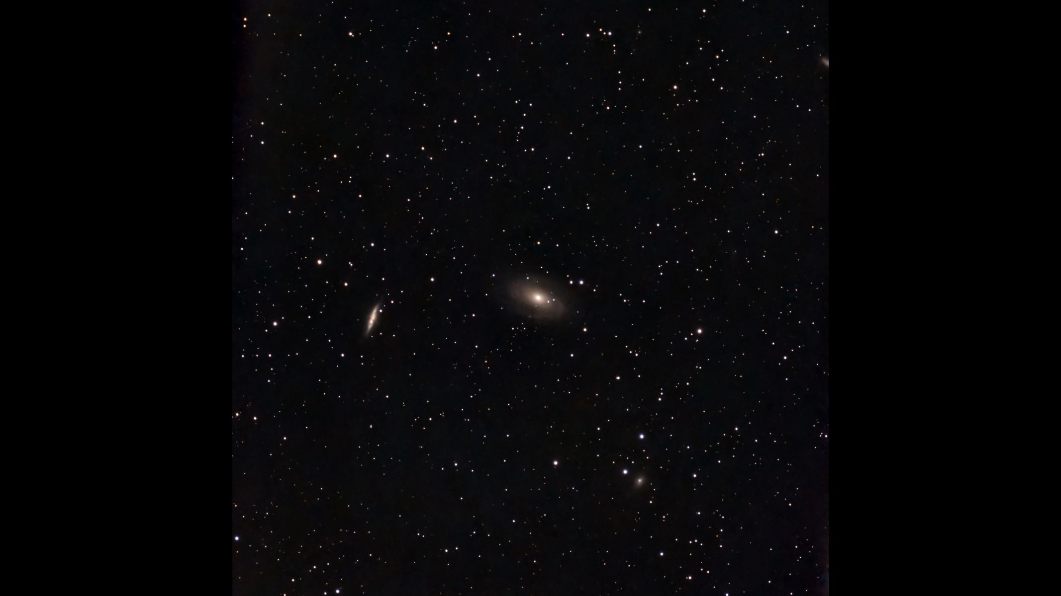 Bode&amp;rsquo;s Galaxy (M81) and the Cigar Galaxy (M82) as imaged by the ZWO Seestar S30 Pro alt-azimuth mode.