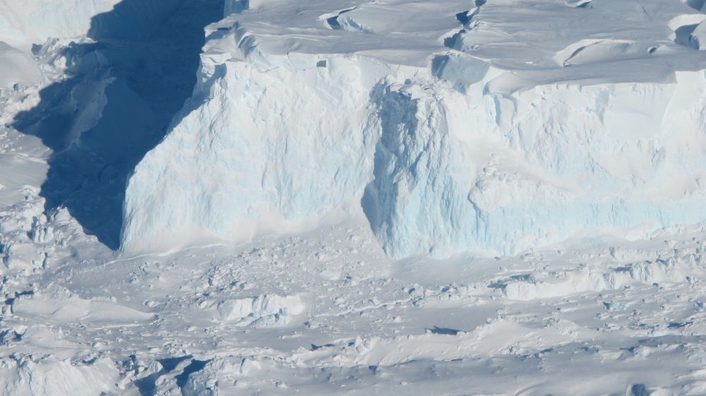 The edge of the Thwaites glacier in Antarctica