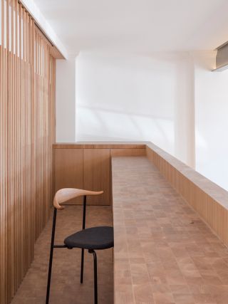 Study area with end revealed timber effect