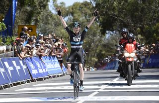 Chris Froome wins the final stage up Arthurs Seat at the Jayco Herald Sun Tour