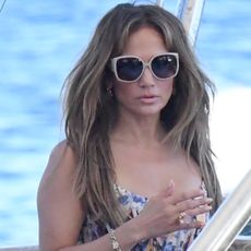 Jennifer Lopez on the water in Italy