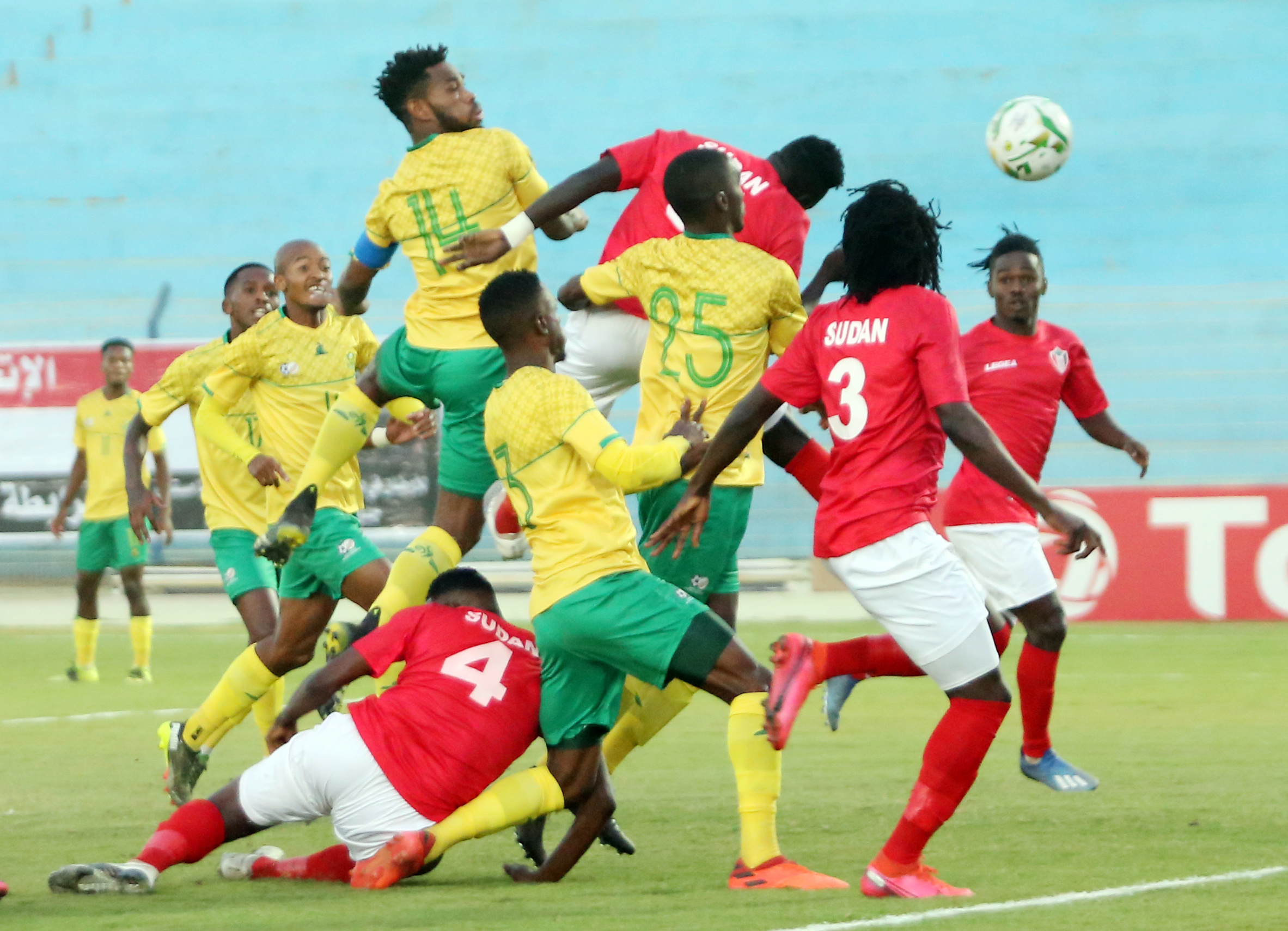 Saifeldin Bakhit of Sudan scores against Bafana Bafana