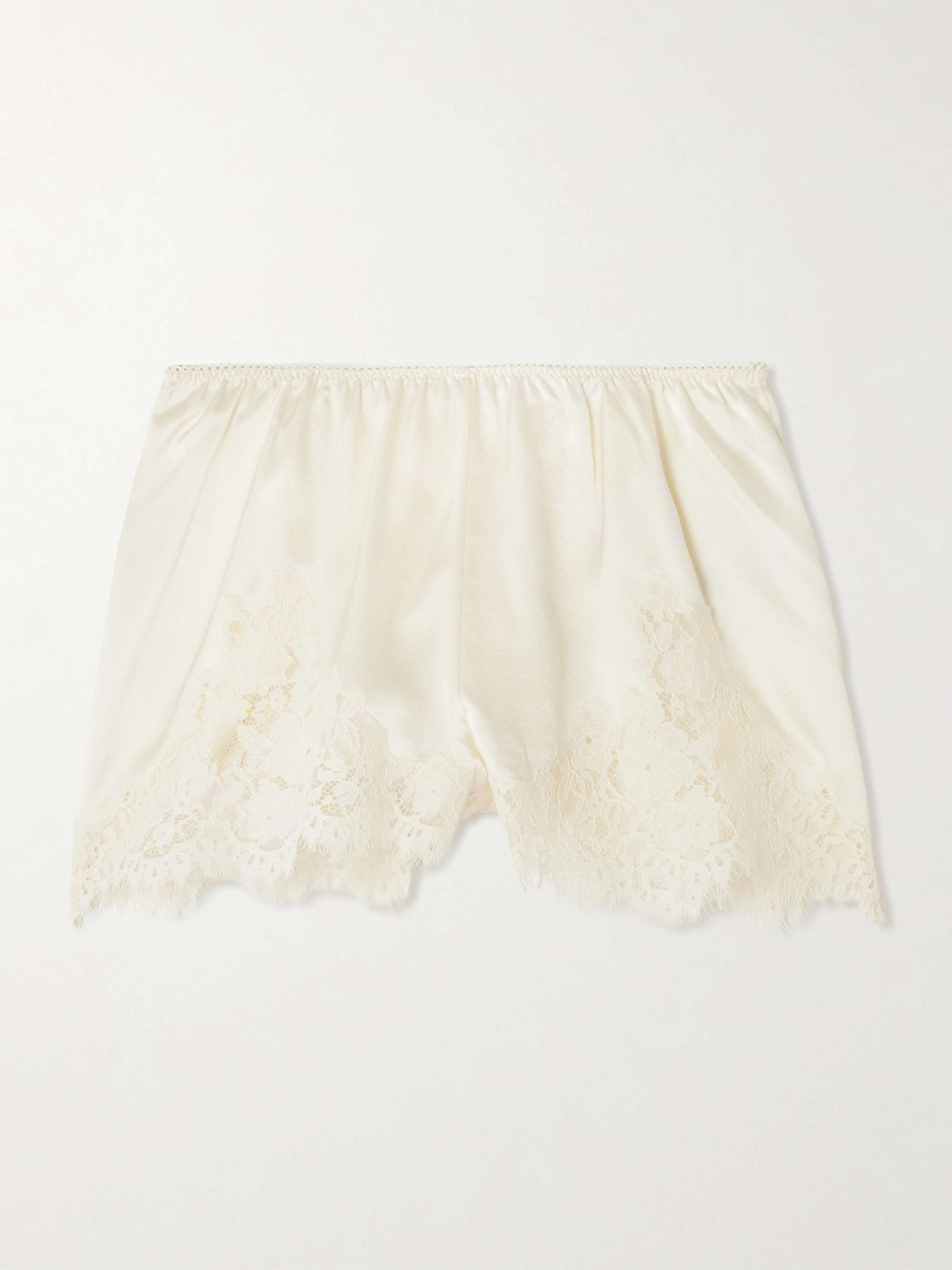 Iona Lace-Trimmed Silk-Satin Shorts