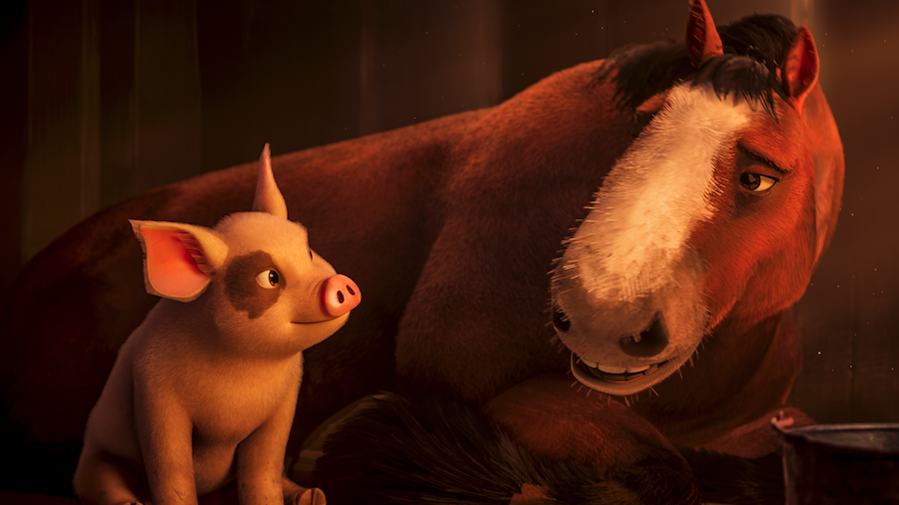 Lucky and Boxer in Animal Farm