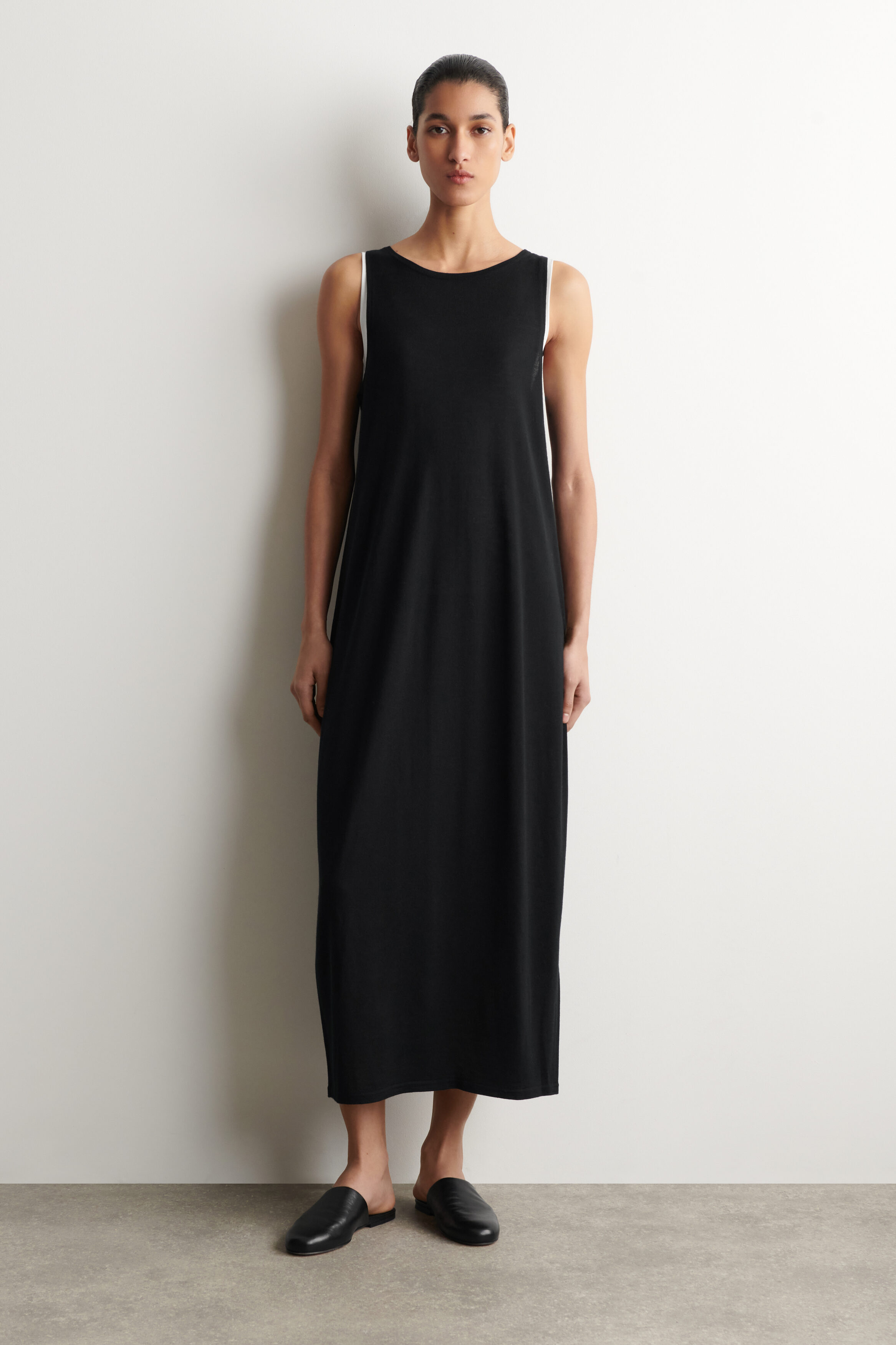 Rounded Merino Wool Maxi Dress