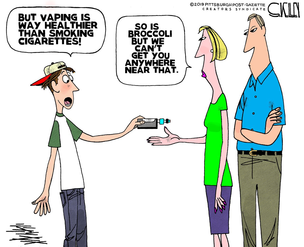 Political Cartoon U.S. Vape Smoking