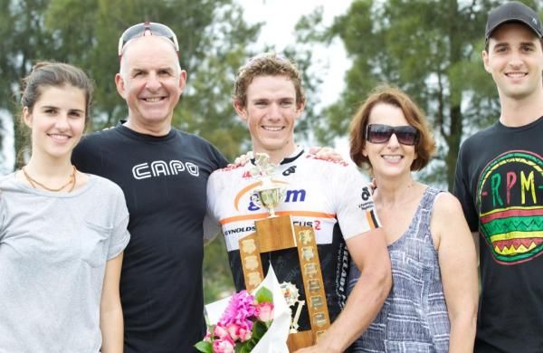 John Sunde and family with the winner Phil Grenfell (GPM-Wilson Racing)