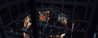 The ISM Hexadome, a temporary 360-degree immersive installation in Berlin during April 2018, incorporated 52 Meyer Sound speakers and six video screens.