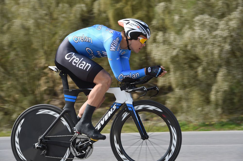 Michael Goolaerts in the time trail at the Vuelta Andalucia