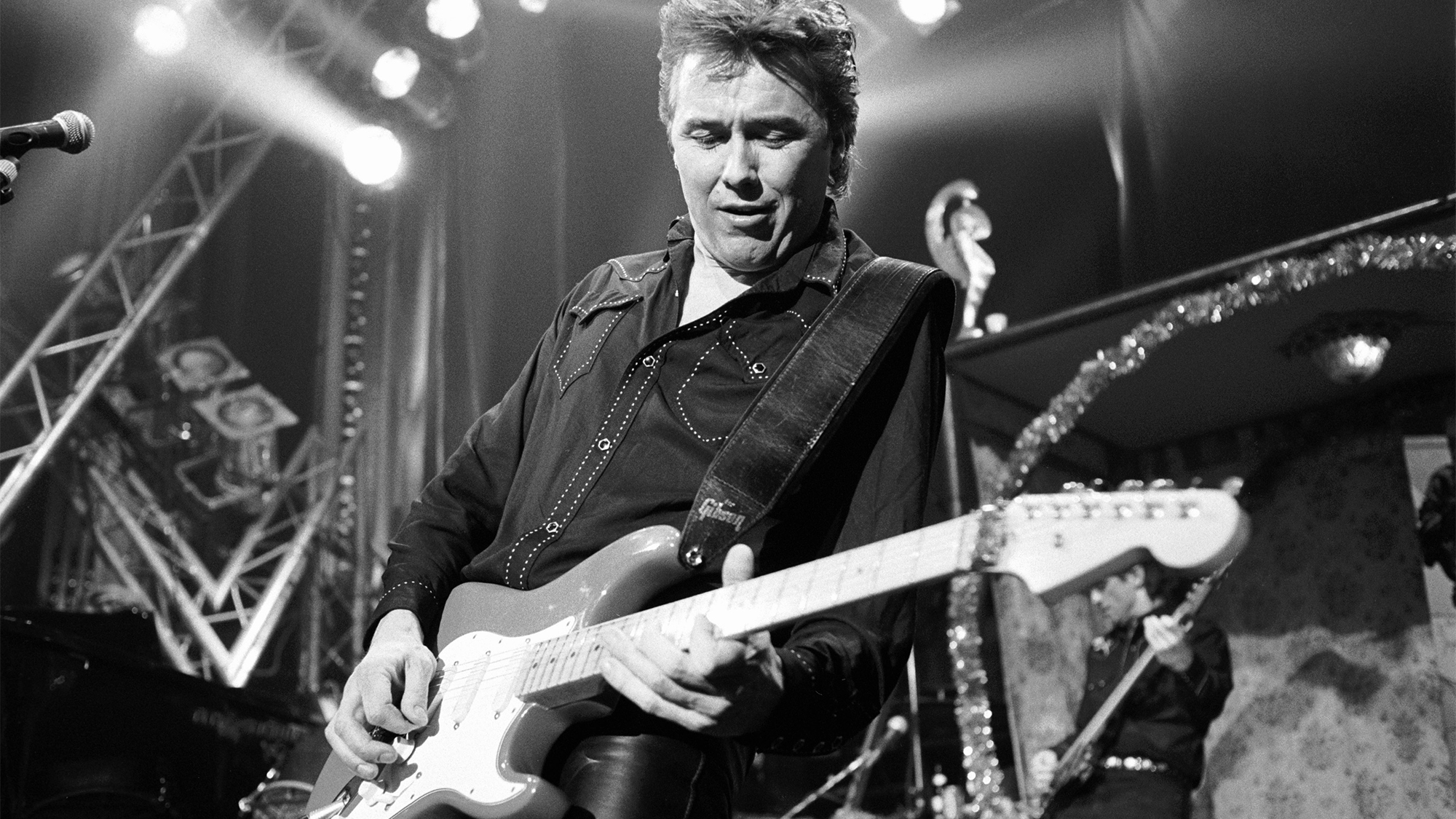 Dutch guitarist George Kooymans performs with the GOLDEN EARRING at the Roxy on December 10th 1991 in Amsterdam, Netherlands.