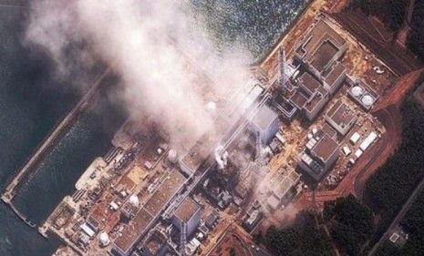 Japan&amp;#039;s damaged Fukushima nuclear plant emits smoke and steam days after a 9.0-magnitude earthquake: Two emergency workers have suffered radiation trying to prevent a total meltdown.