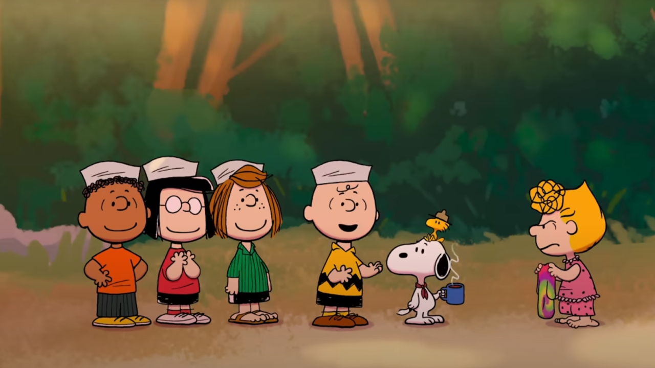 Charlie Brown Snoopy and the gang at summer camp