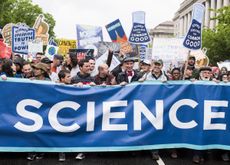 Scientists have been readying themselves to run for political offices since the March for Science. Here, marchers, including Bill Nye the Science Guy, walk down Constitution Avenue in Washington on April 22, 2017. 