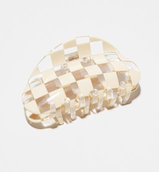 Chunks, Medium Checker Hair Claw Clip in Clear