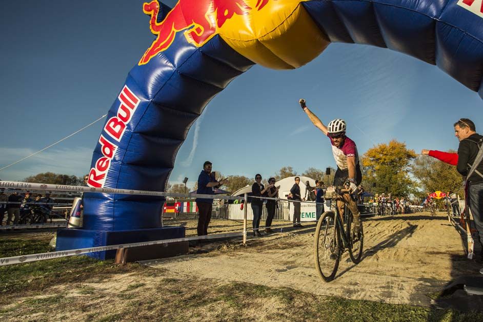 Nicola Rohrbach celebrates the victory