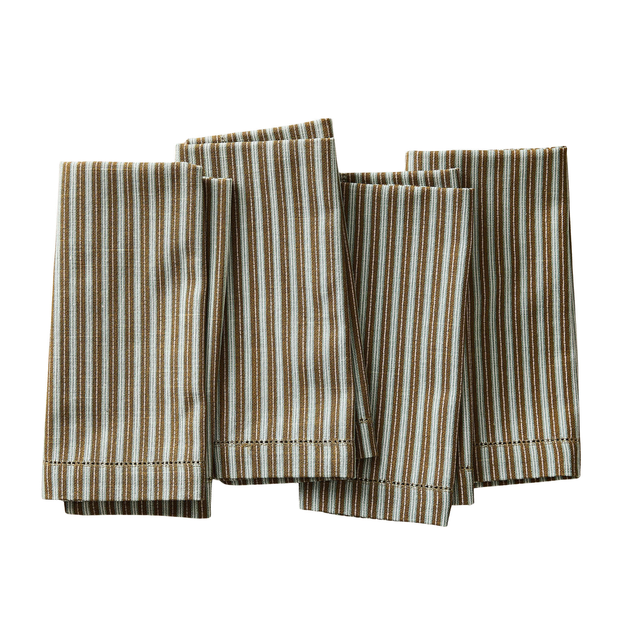 four striped napkins