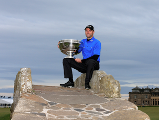 With the Dunhill Links Trophy after his fairytale maiden win in 2014