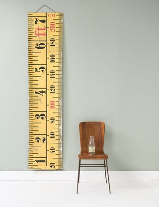 Vintage ruler wall chart for measuring kids heights