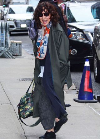Sandra Oh is seen on April 18, 2024 in New York City