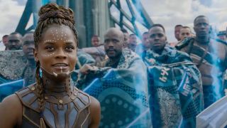 Letitia Wright, Taraja Ramsess and other actors in Black Panther