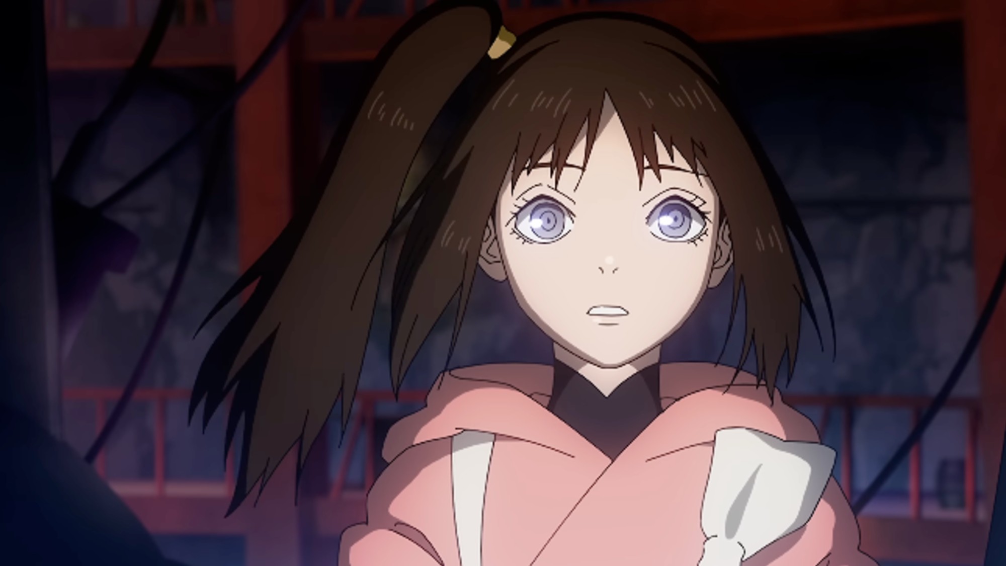 A animated girl with brown hair and a pink top in Star Wars: Visions Presents - The Ninth Jedi
