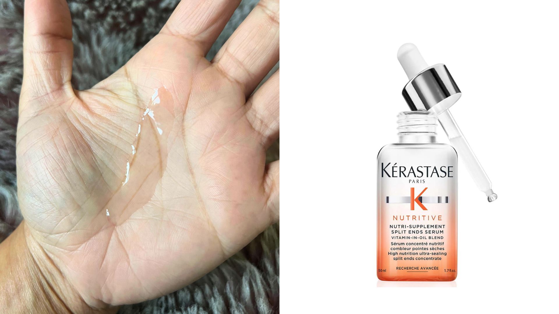 Kérastase Nutri-Supplement Split Ends Serum on hand and bottle