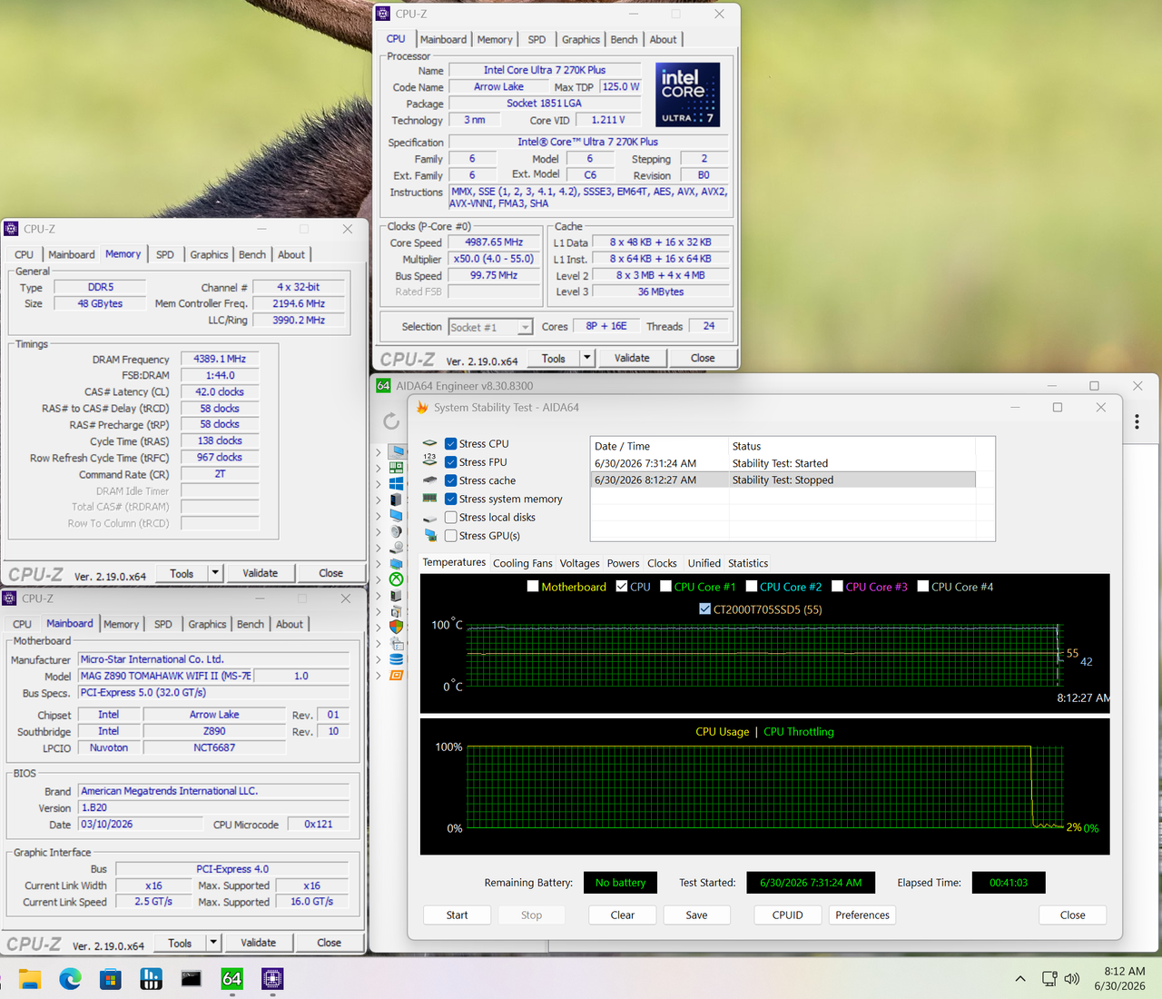MSI MAG Z890 Tomahawk Wifi II - Overclocking RAM