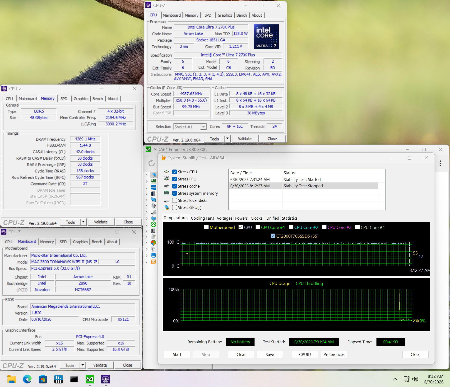 MSI MAG Z890 Tomahawk Wifi II - Overclocking RAM