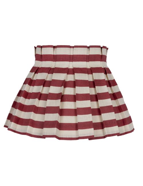 Tangier Red Stripe Linen Box Pleat Lampshades