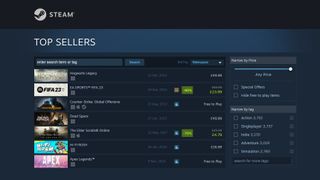 Steam top sellers chart January 26, 2023