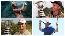 Images of Jack Nicklaus, Greg Norman, Adam Scott and Rory McIlroy